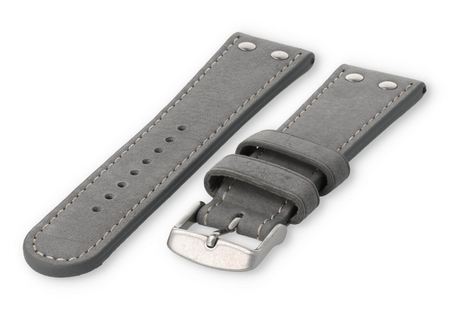 Flieger watch band 24mm lightgrey leather