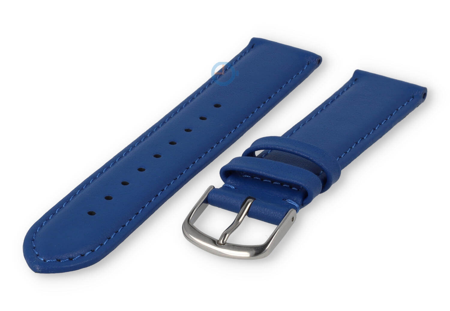 18mm watch strap smooth leather - royal blue