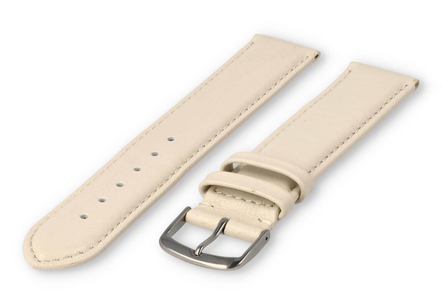 XL watch strap smooth leather - 22mm - cream-coloured