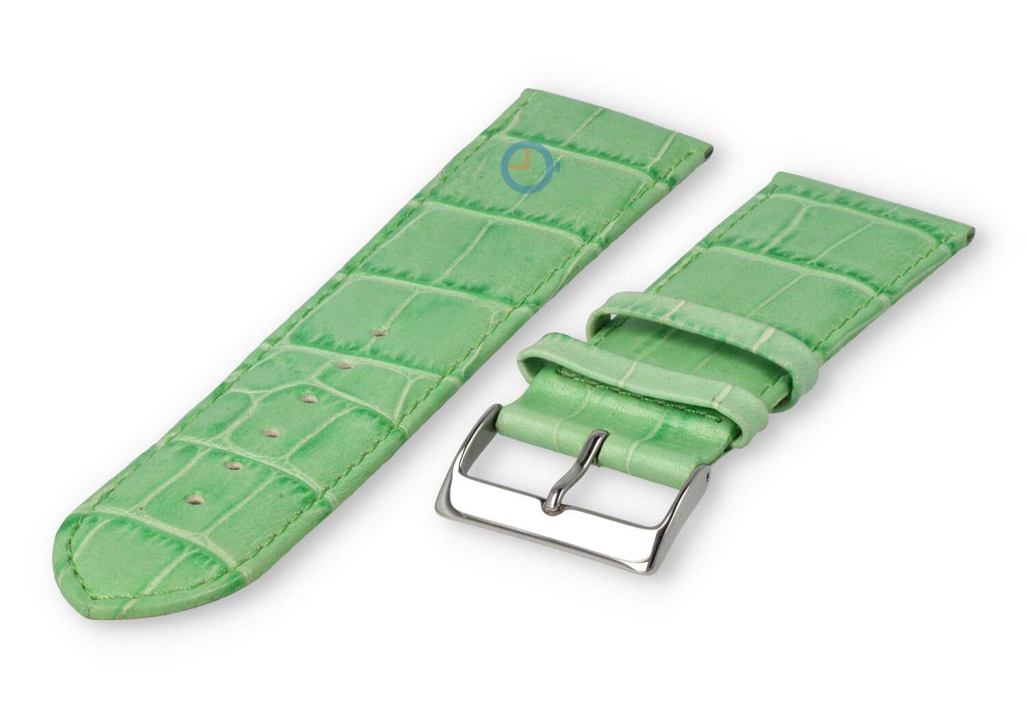 Basic croco watch strap - 24mm - apple green