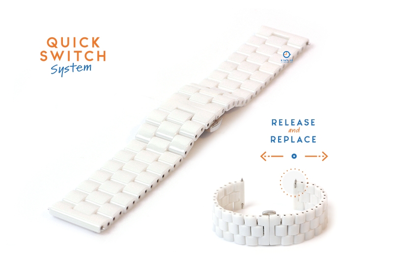 Watchstrap 20mm ceramic white