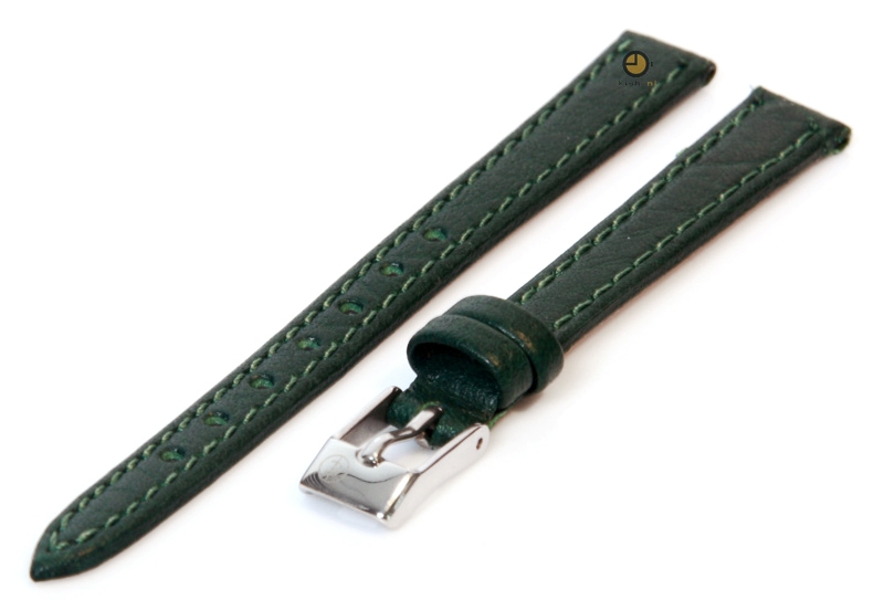 Watchstrap 10mm darkgreen buffalo leather