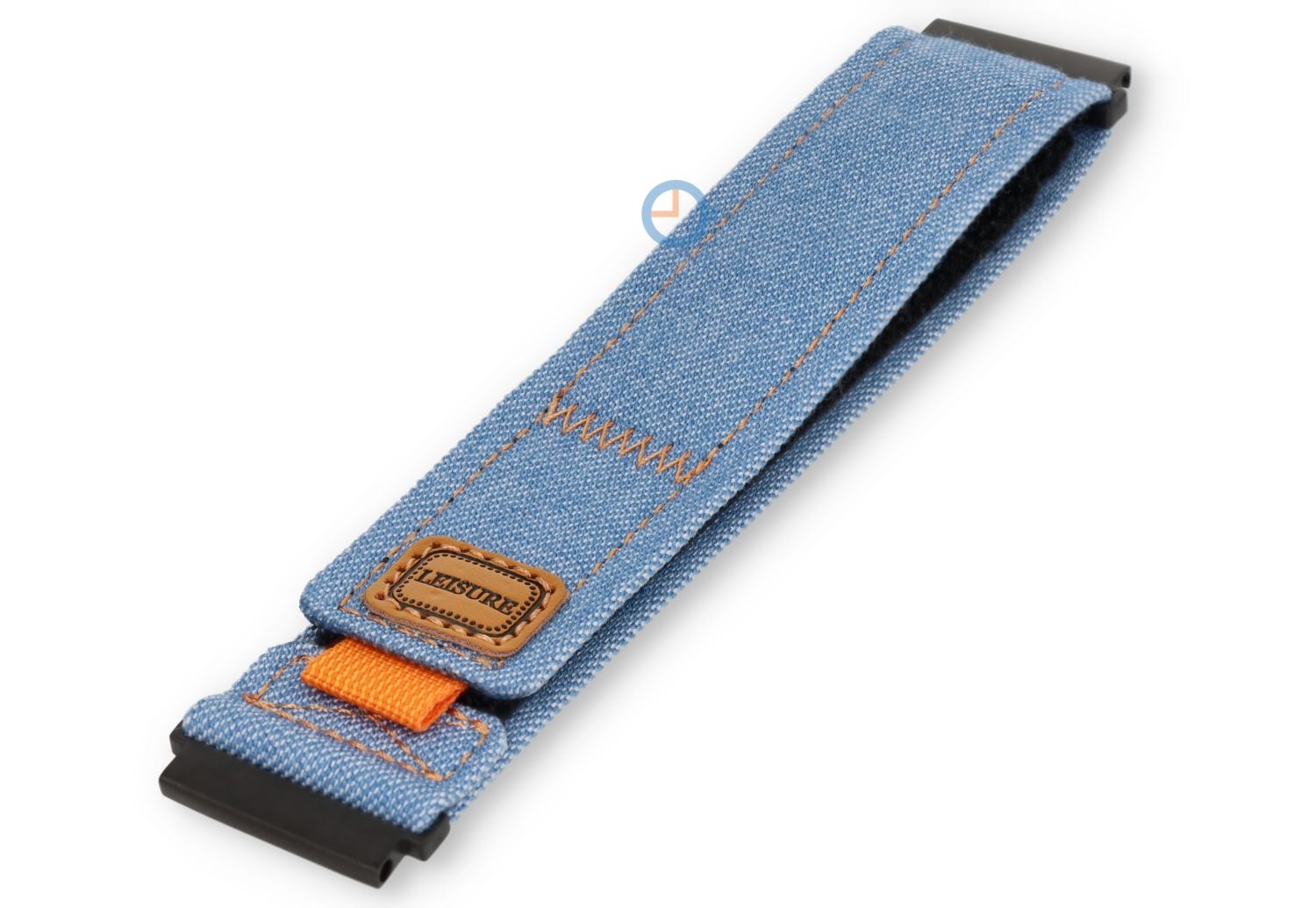 Light-blue denim-style wrist strap - 22mm - hook-and-loop