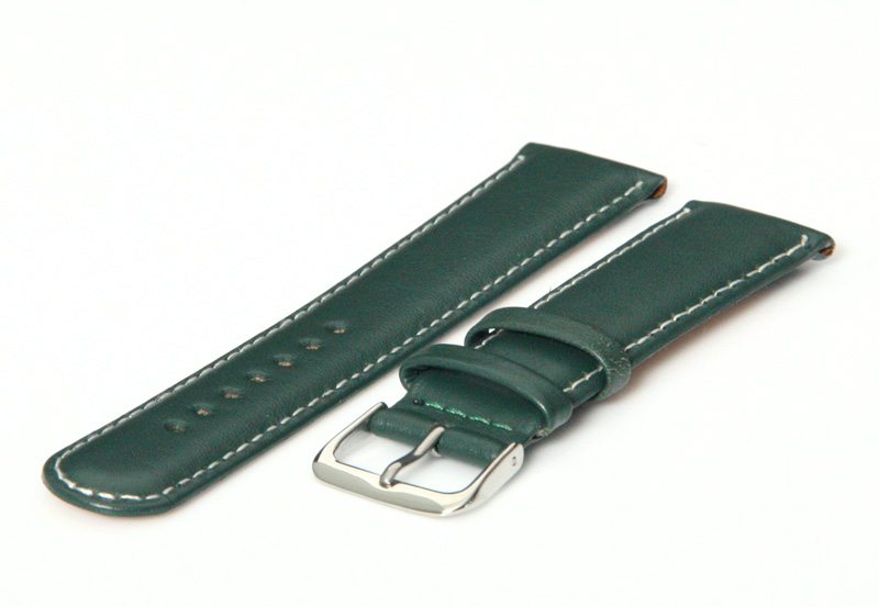 Watchstrap 20mm green leather