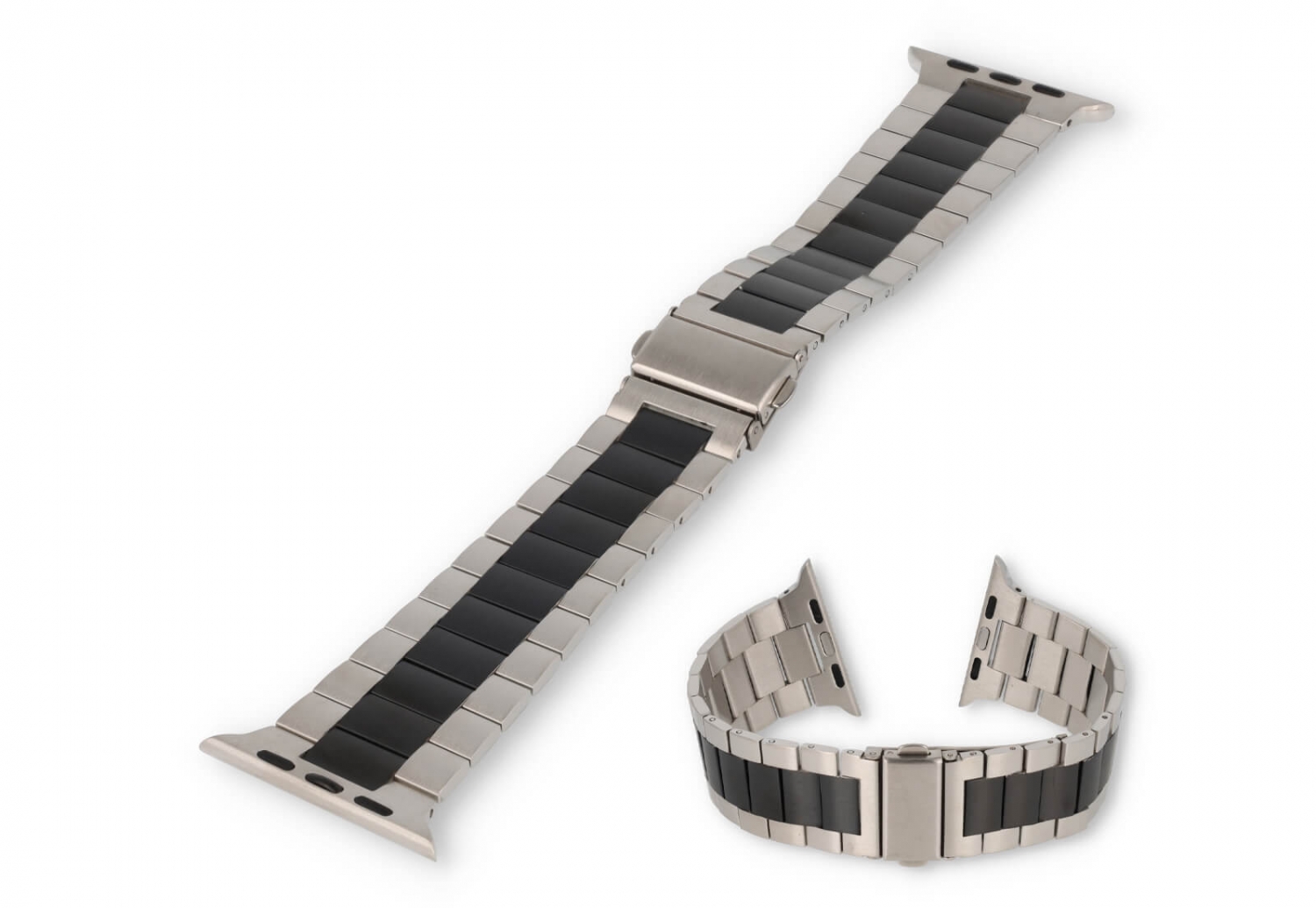 Apple watch strap steel silver/black - 44/45/46/49mm