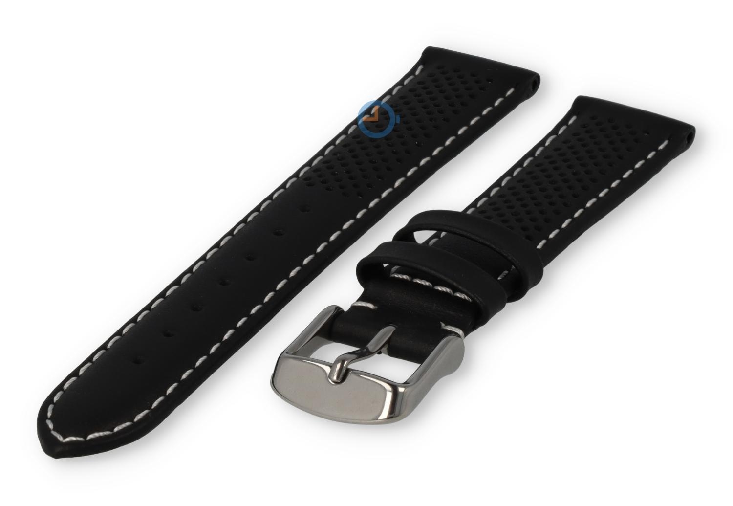 18mm hybrid strap - black with white