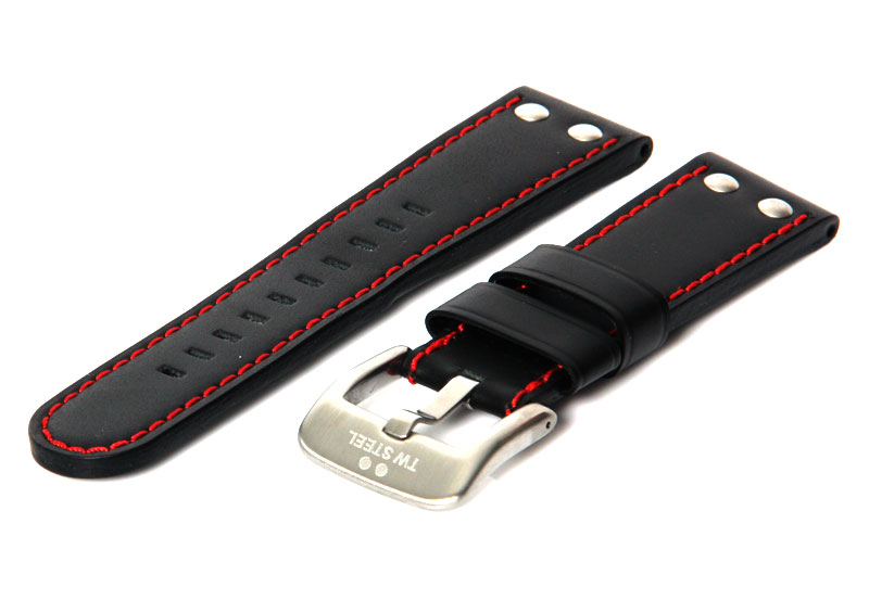 Watchstrap TW STEEL Canteen Black red