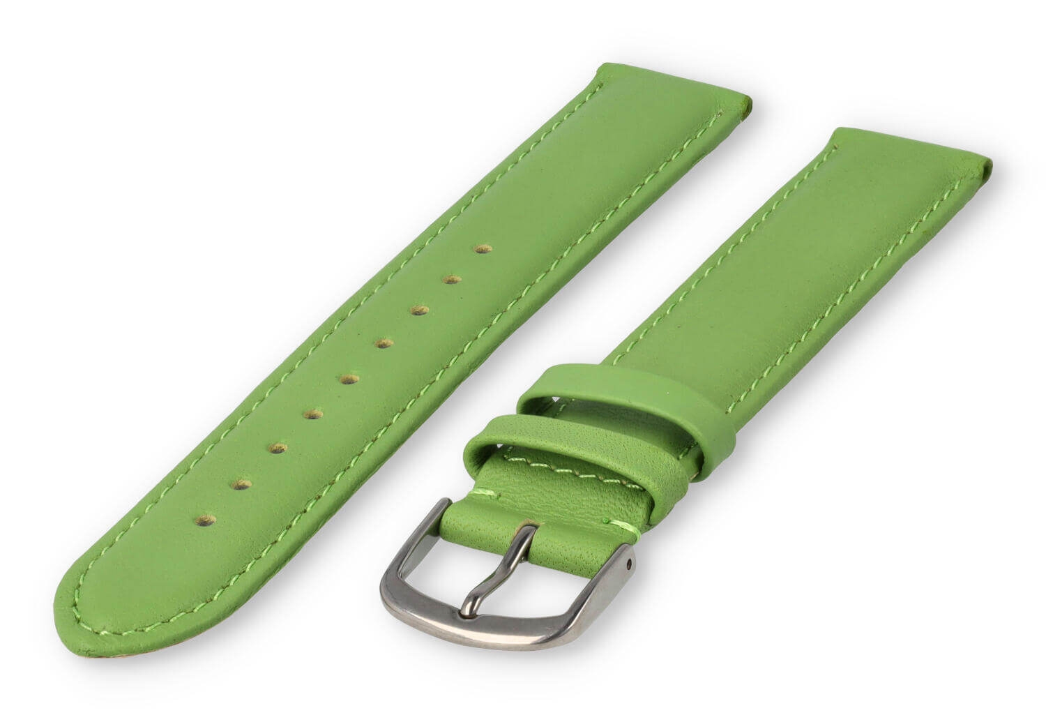 XL watch strap smooth leather - 18mm - apple green