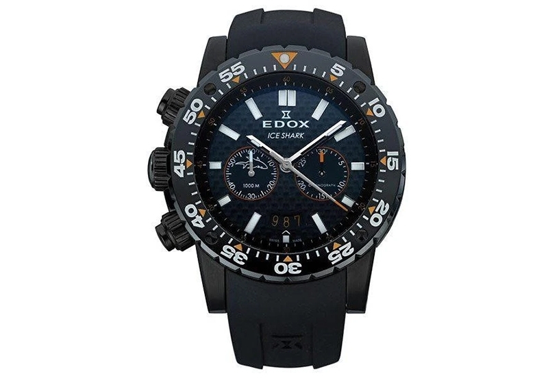 Edox Ice Shark 10301 horlogeband zwart