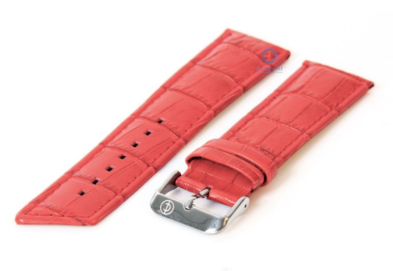 Watchstrap 24mm red leather