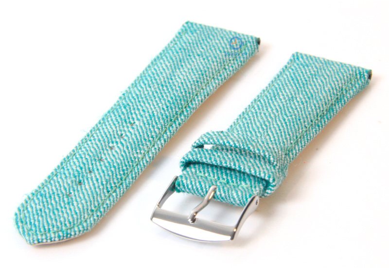 Watchstrap 24mm denim jeans green