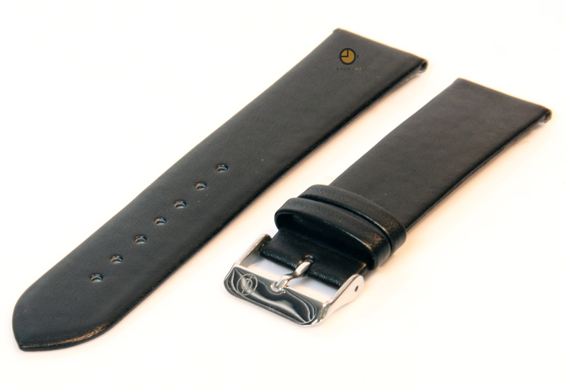 Seamless watchstrap 22mm black leather