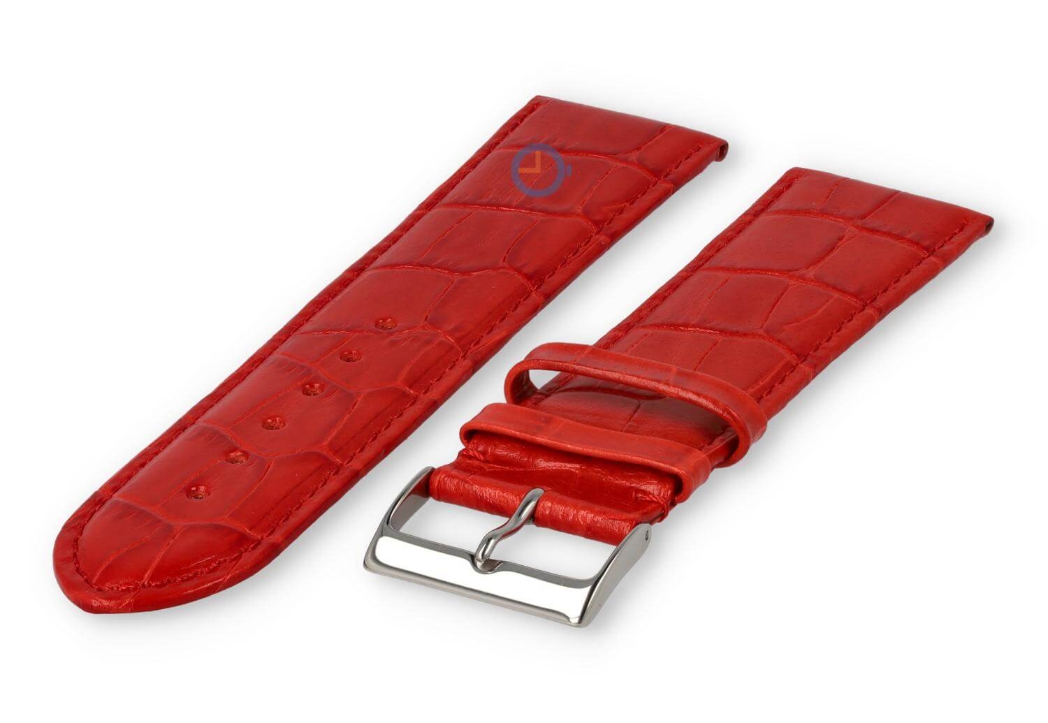 Basic croco watch strap XL - 24mm - red