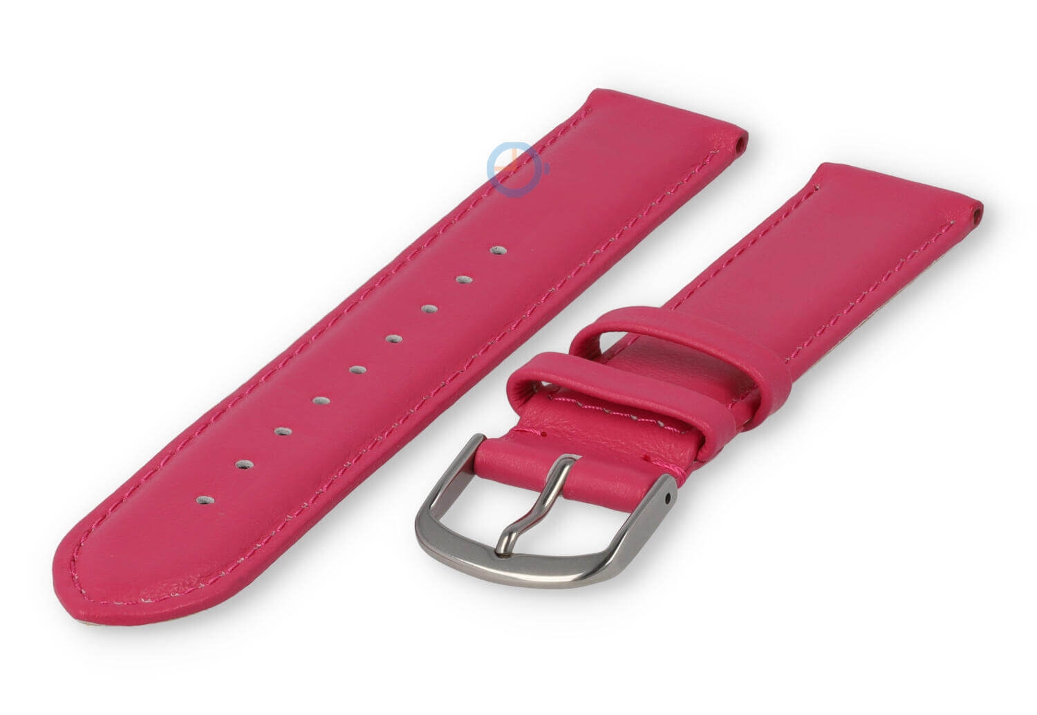 18mm watch strap smooth leather - pink