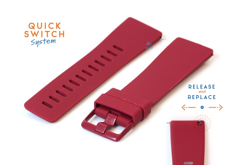 Watchstrap 23mm silione winered