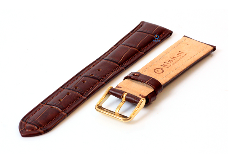 Luxe Emporio Armani watch strap brown leather - gold - 20mm