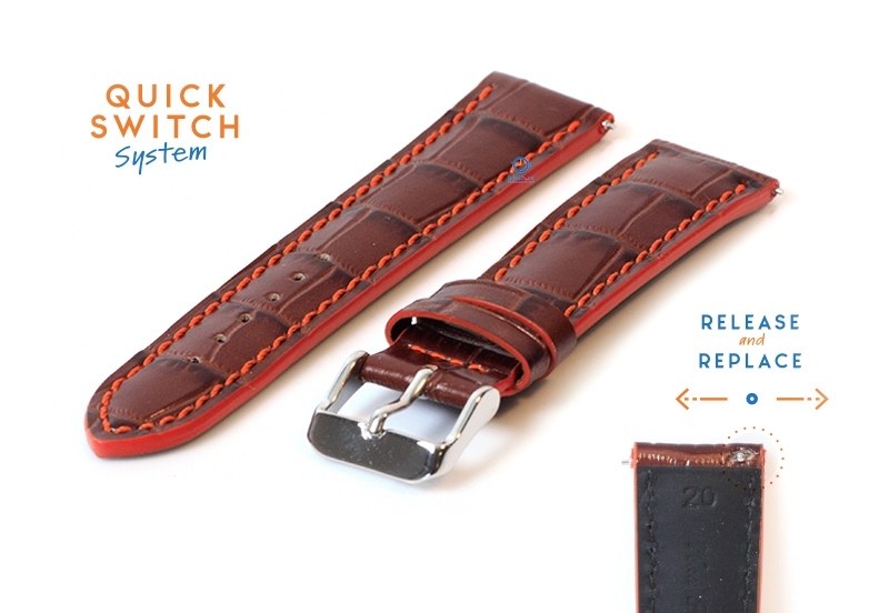Watchstrap 20mm orange leather