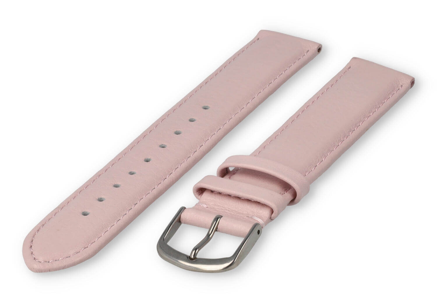 XL watch strap smooth leather - 18mm - pastel pink