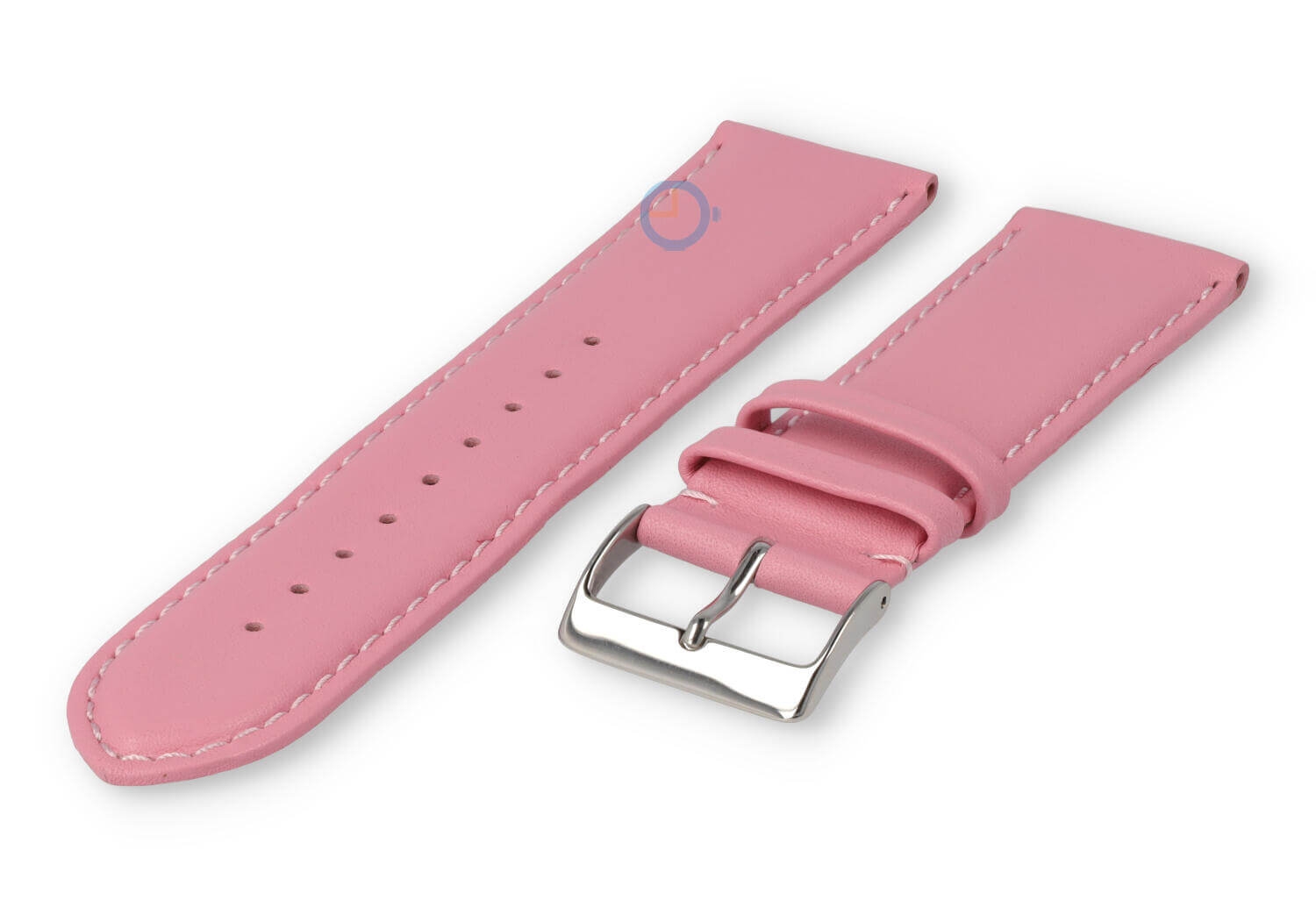 22mm watch strap smooth leather - light pink