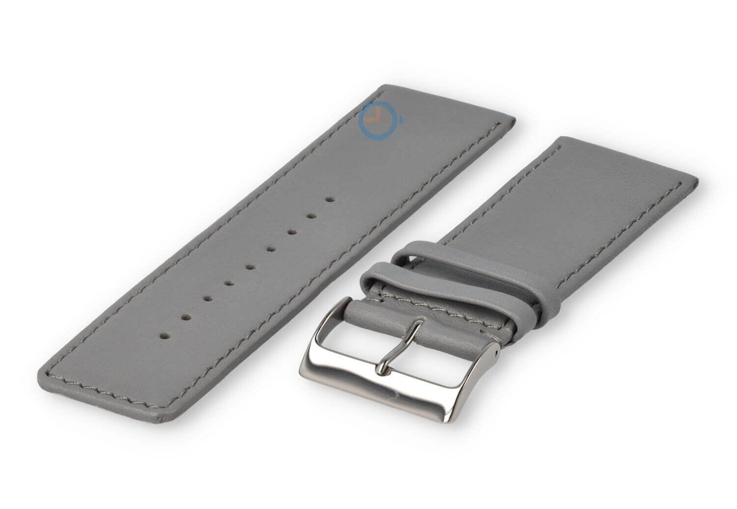 30mm watch strap smooth leather - lightgrey