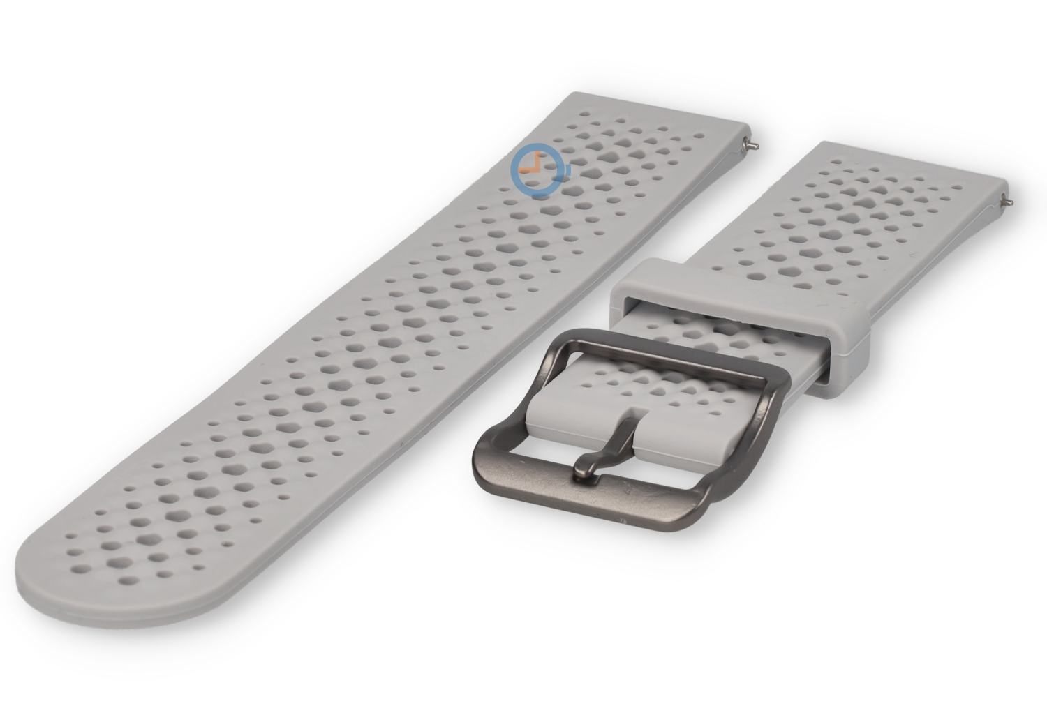 Breathable silicone strap - 22mm grey - perforated
