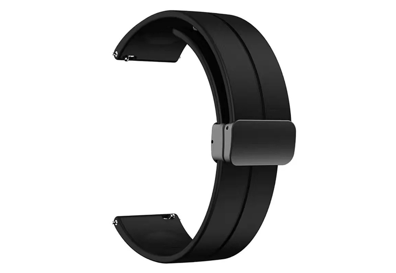 Durable silicone strap 18mm - black