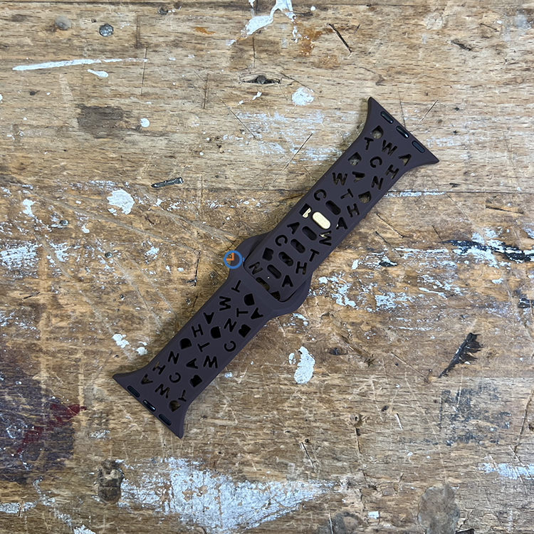 Letter siliconen bandje - Apple Watch 45mm - Bruin