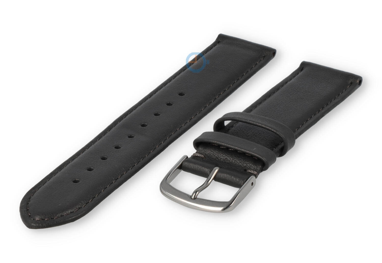 20mm watch strap smooth leather - darkgrey