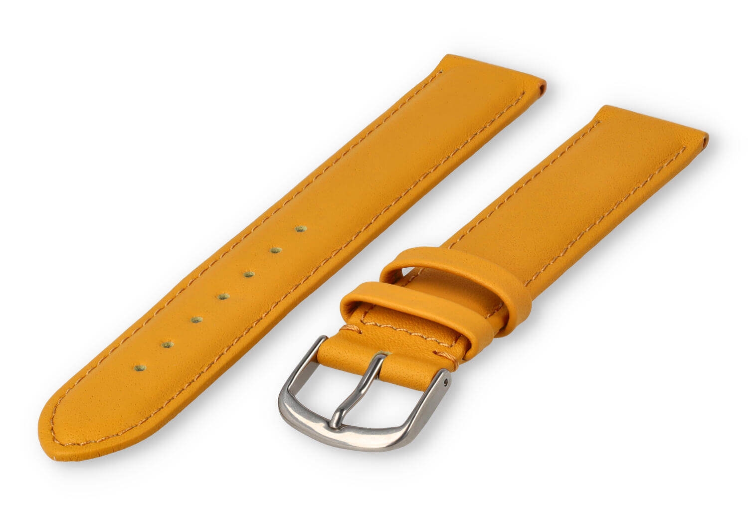 XL watch strap smooth leather - 18mm - mustard yellow