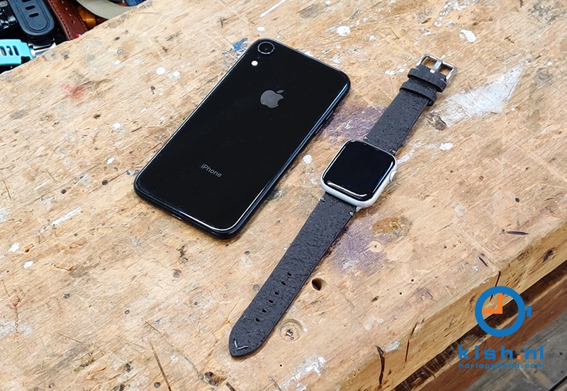 Apple Watch bandje vegan leer donkerbruin - 42/44/45mm