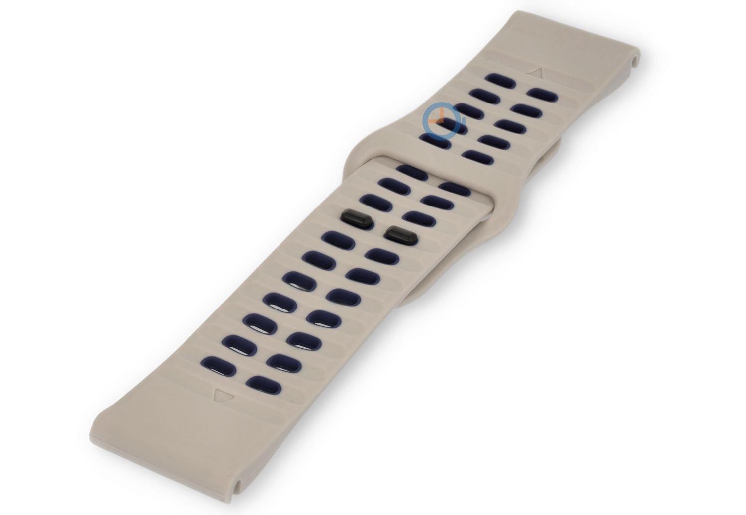 Breathable watch strap silicone - 26mm - sahara/black