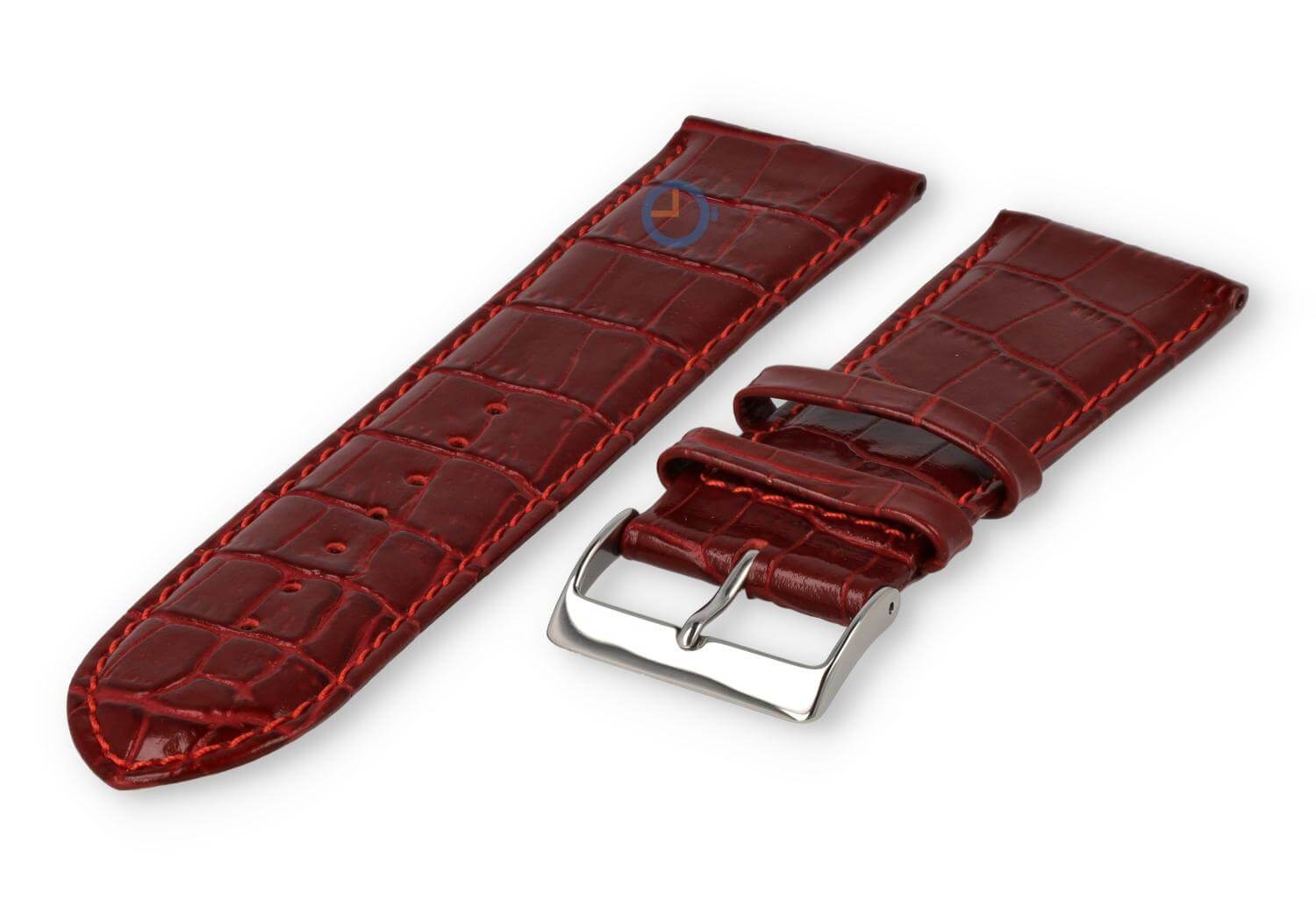 Basic croco watch strap - 24mm - bordeaux