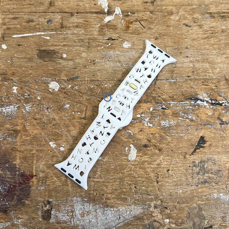 Letter siliconen bandje - Apple Watch 45mm - Wit