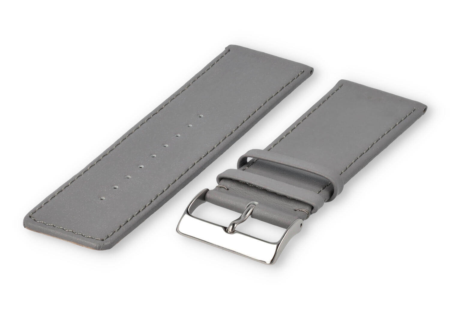 XL watch strap smooth leather - 30mm - lightgrey