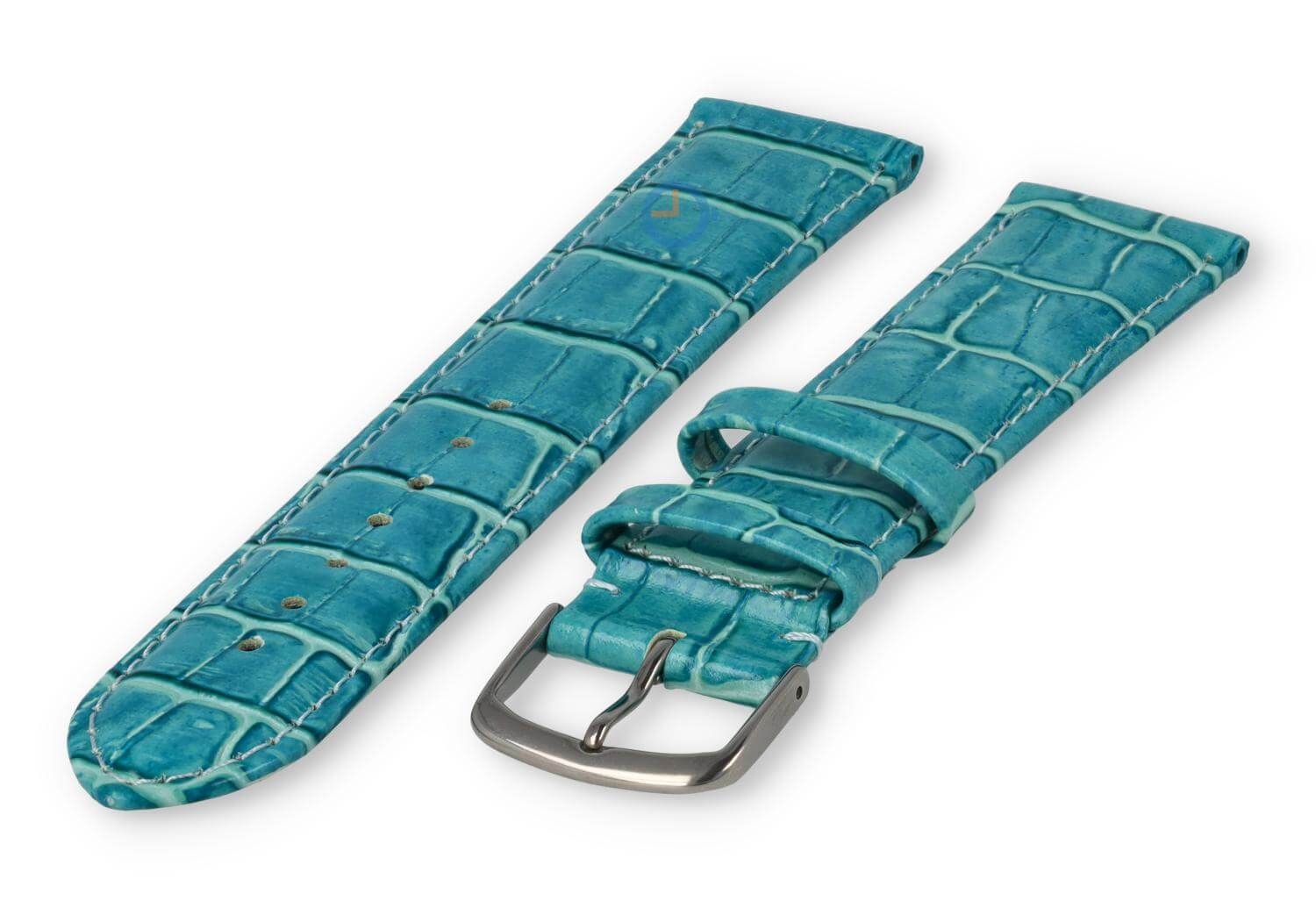 Extra-long crocoleather strap  - 20mm - turquoise