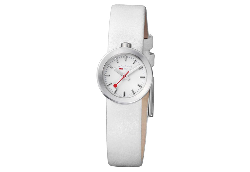 Mondaine 14mm watchstrap white brushed