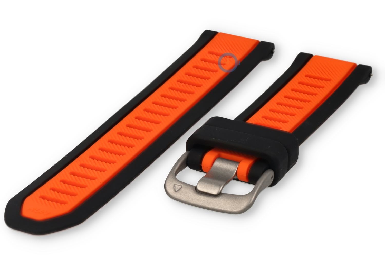 20mm silicone quickrelease strap - black/orange