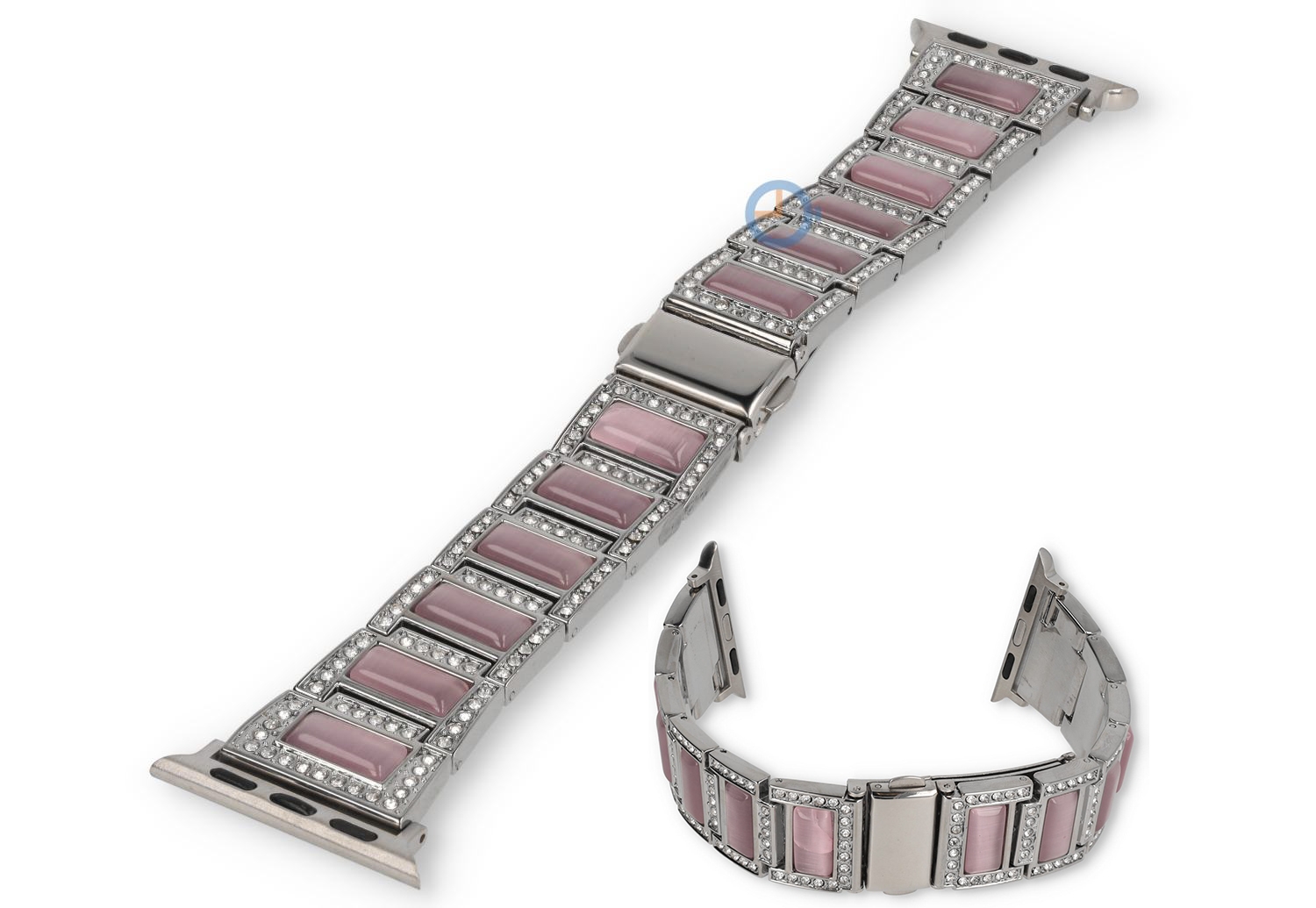 Diamond-set watch band Apple watch 41mm - silver purple