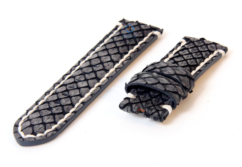 Watchstrap 24mm snake leather grey
